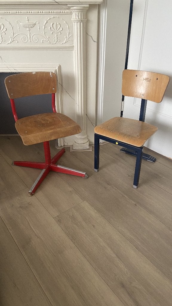 Set vintage schoolstoeltjes, Ophalen
