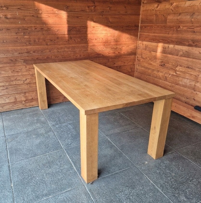 Eettafel, Ophalen, Gebruikt, Rechthoekig, Hout
