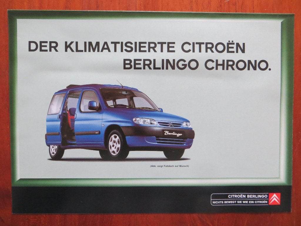 Der Klimatisierte Citroën Berlingo Chrono + bijlage: prijsl, Ophalen of Verzenden, Nieuw, Citroën