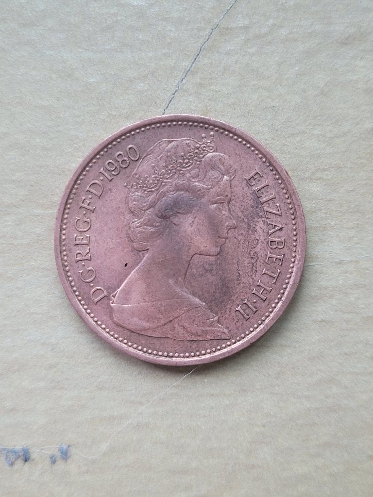 Coin 1980 UK British Queen Elizabeth II New Pence 2 Coin, Postzegels en Munten, Ophalen of Verzenden, Overige landen