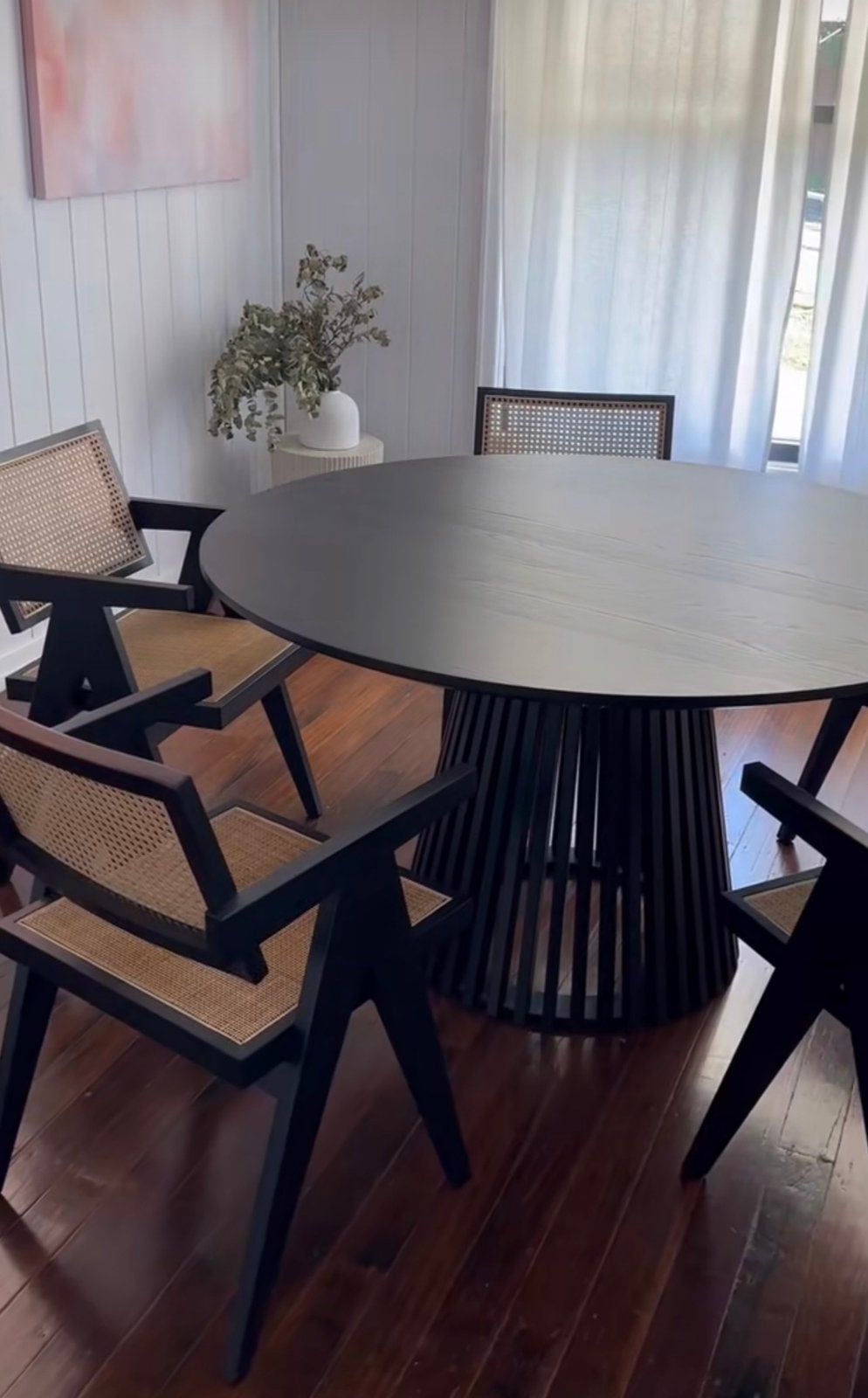 Japandi eettafel zwart, Ophalen, Japandi, 50 tot 100 cm, 100 tot 150 cm