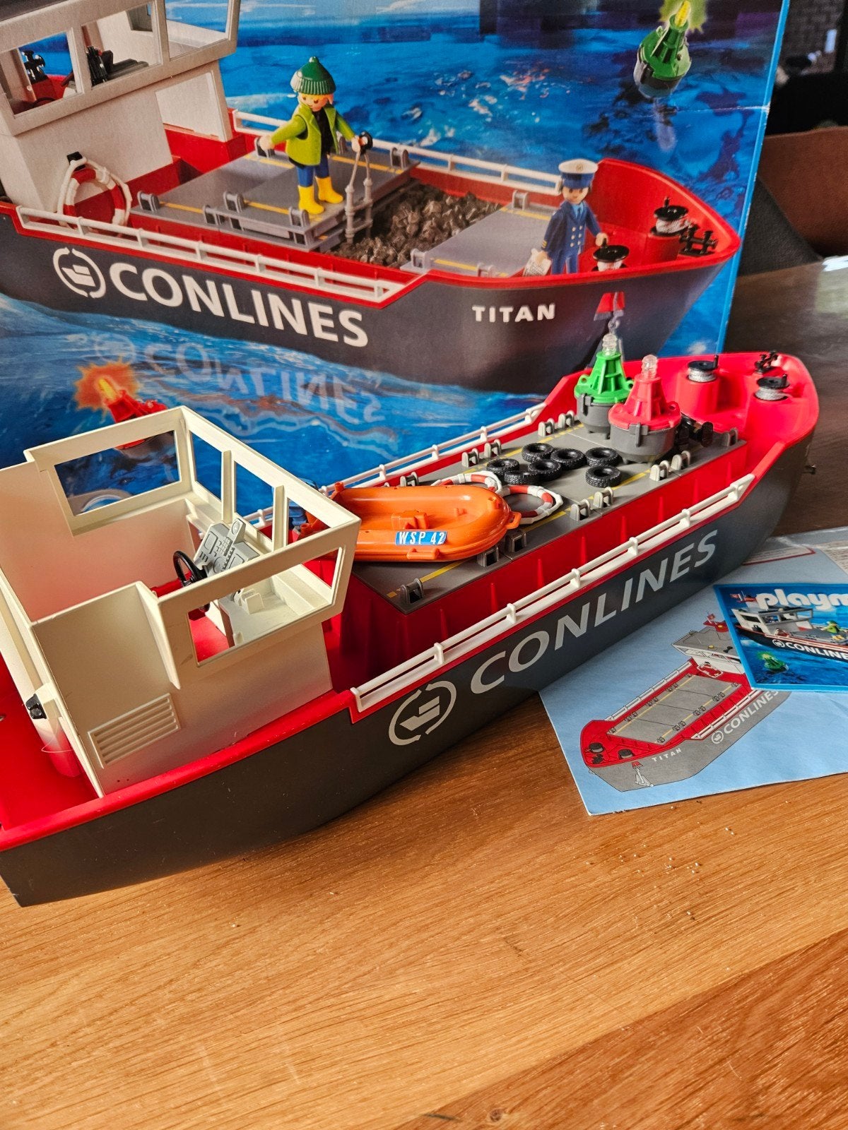 Playmobil Vrachtschip Titan en Politieboot, Kinderen en Baby's, Speelgoed | Speelgoedvoertuigen, Ophalen, Gebruikt