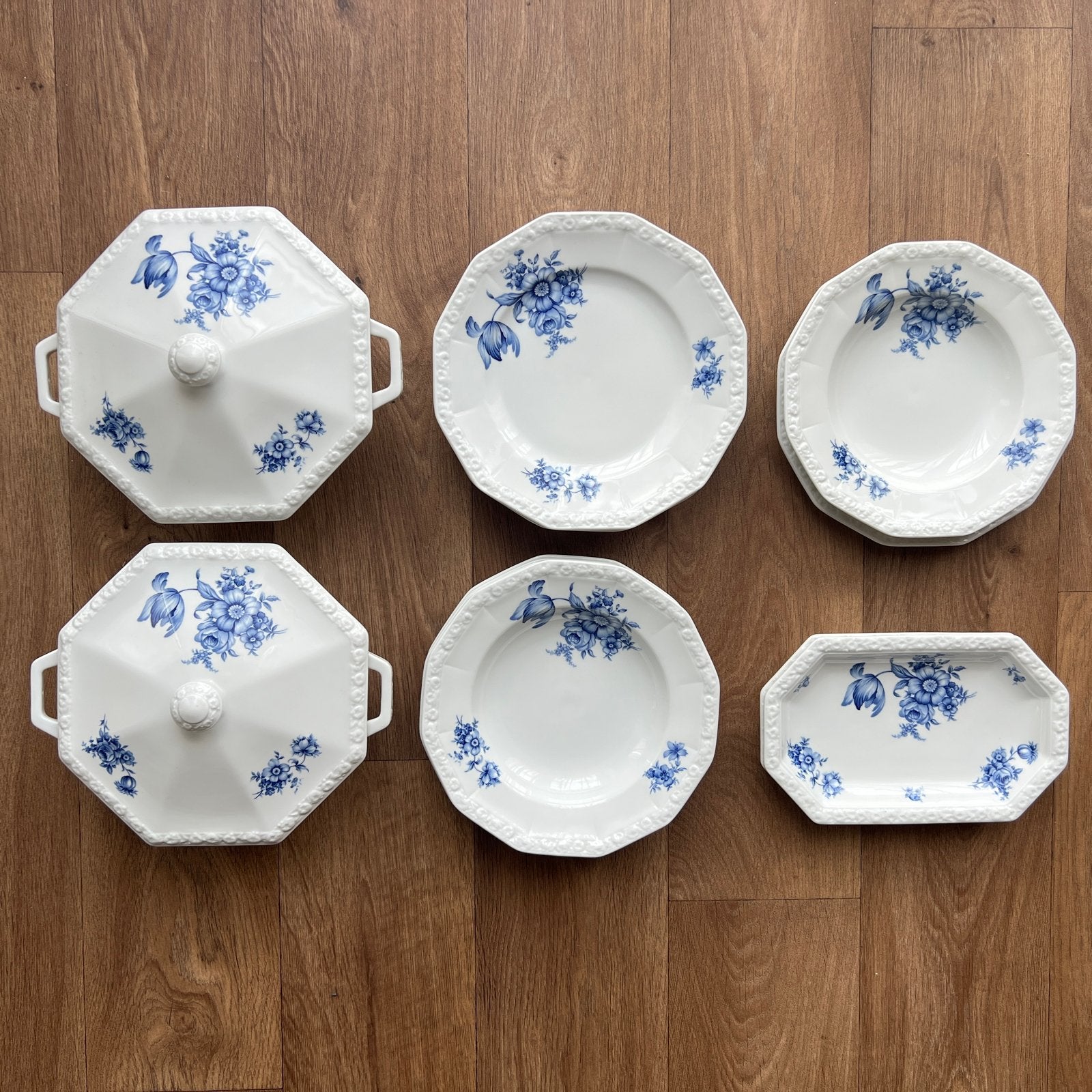Rosenthal Maria Cobalt Rose Servies | 10 borden, 4 schalen, Ophalen, Overige merken, Klassiek, Zo goed als nieuw