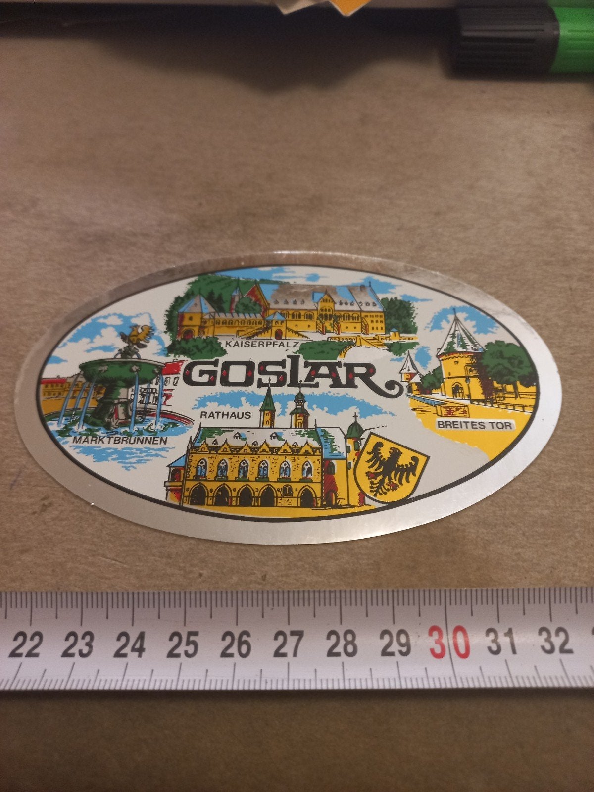 Vintage Goslar Sticker - Kaiserpfalz, Rathaus, Marktbrunnen, Ophalen of Verzenden, Gebruikt, Overige typen