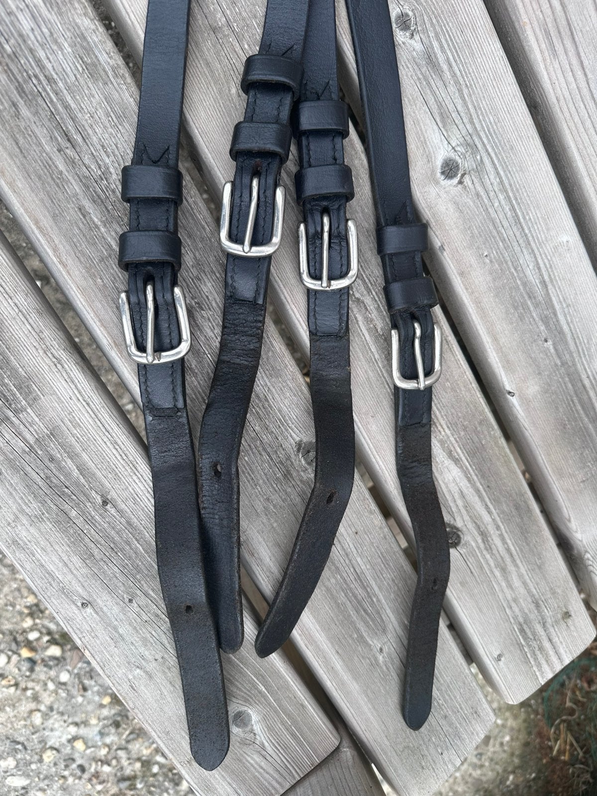 Zware leren tweespan leidsels full, Dieren en Toebehoren, Paarden en Pony's | Hoofdstellen en Tuigage, Overige disciplines, Mentuig
