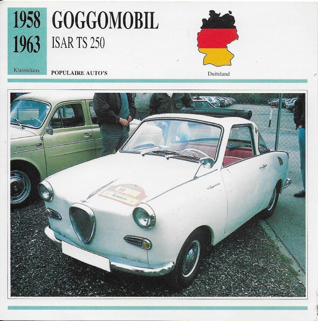 Ma63 autokaart goggomobil isar ts 250 ( 1958 - 1963 ), Ophalen of Verzenden, Zo goed als nieuw, Auto's