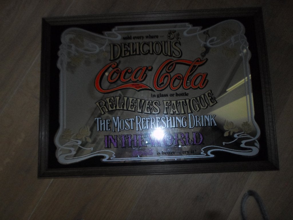 Coca - Cola spiegel, Ophalen, Zo goed als nieuw, Reclamebord