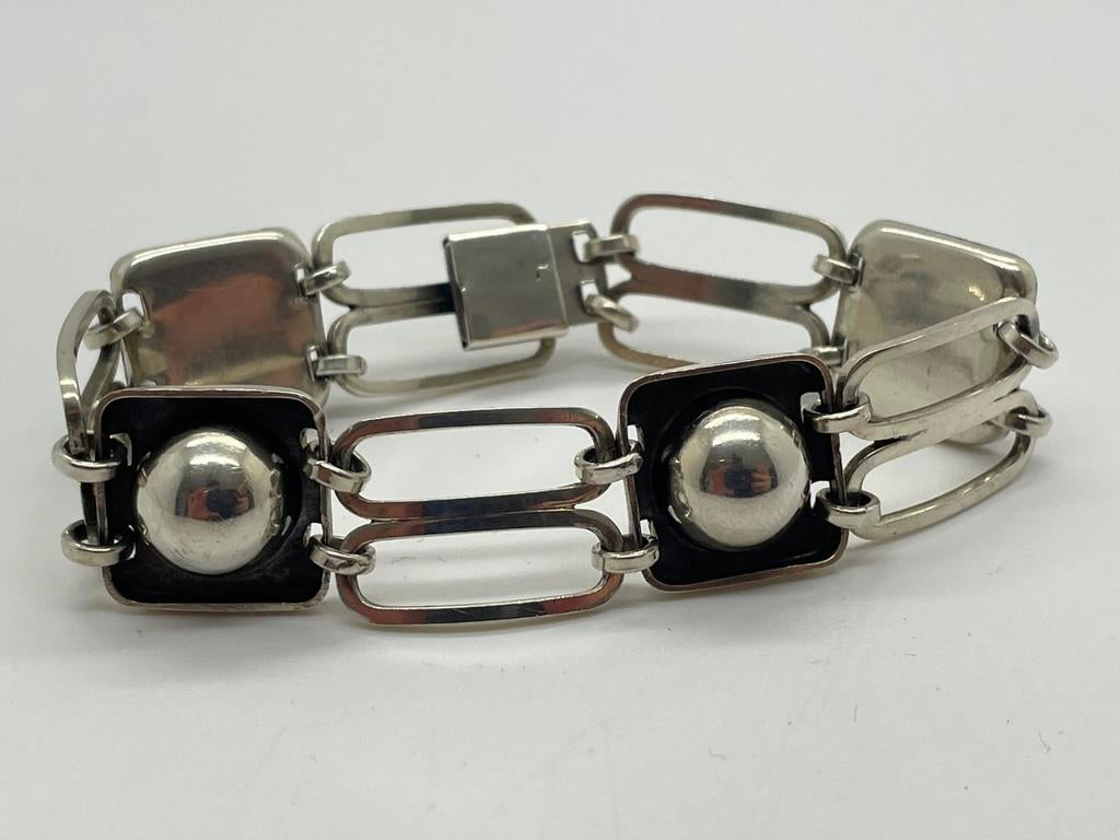 C946 Prachtige zilveren armband Scandinavisch ontwerp, Ophalen of Verzenden, Zilver, Armband