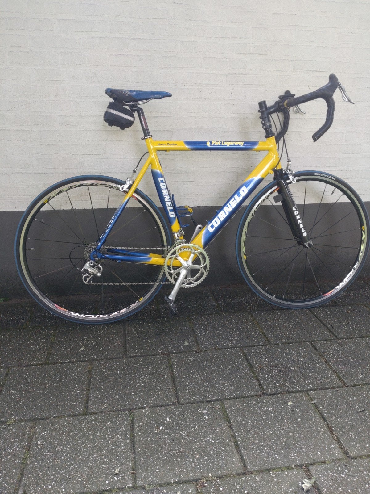 Cornelo Racefiets - Geel/Blauw - Campagnolo Centaur, Fietsen en Brommers, 28 inch, Gebruikt, Aluminium, 57 tot 61 cm