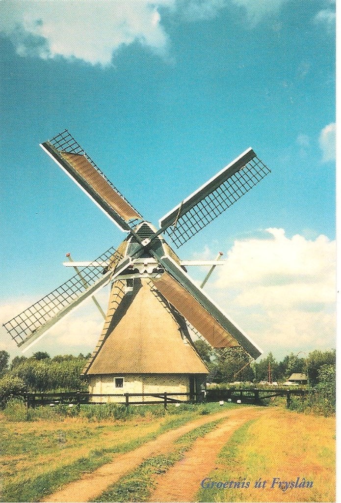 Ansichtkaart Molen De Gooijer, Blesbrug - Friesland., Ophalen of Verzenden, 1980 tot heden, Ongelopen, Friesland
