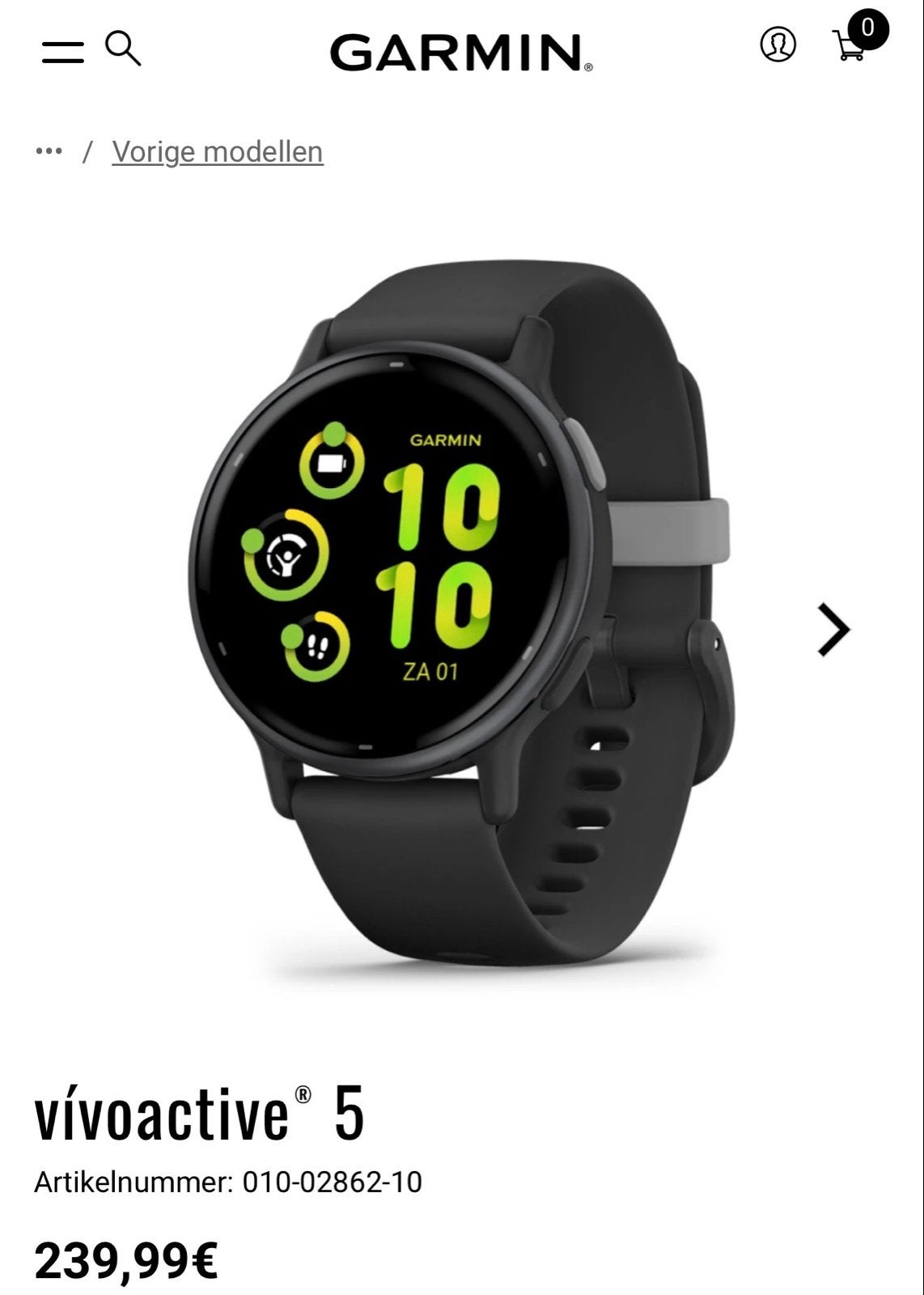 Nieuwe Garmin Vívoactive 5 GPS Smartwatch - Ongeopend, Sieraden, Tassen en Uiterlijk, Ophalen of Verzenden, Conditie, Nieuw, Zwart