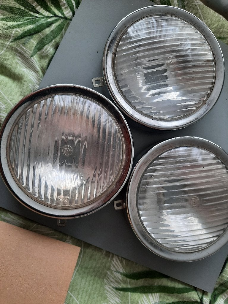 N.O.S 3 x koplampspiegels/ glazen glas met ring 140 mm, Ophalen, Nieuw, Koplamp, Overige merken