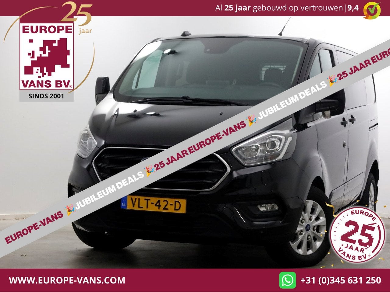Ford Transit Custom 2.0 TDCI 130pk L1H1 Automaat D.C. Limite, Auto's, Euro 6, 4 cilinders, Zwart, Diesel