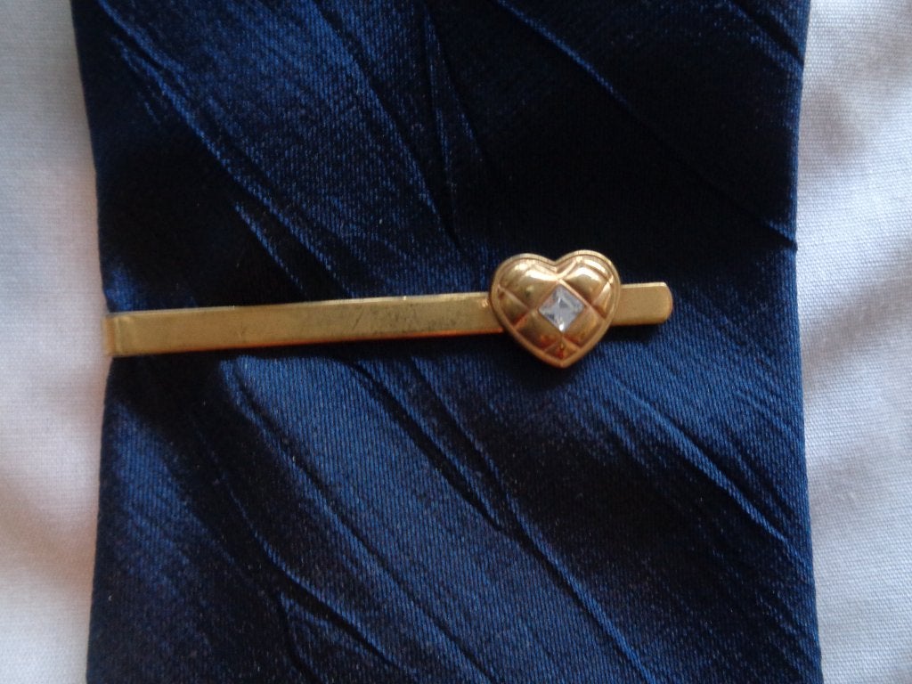 dasspeld schuif goudkleurig HARTJE valentijnsdag strass, Ophalen