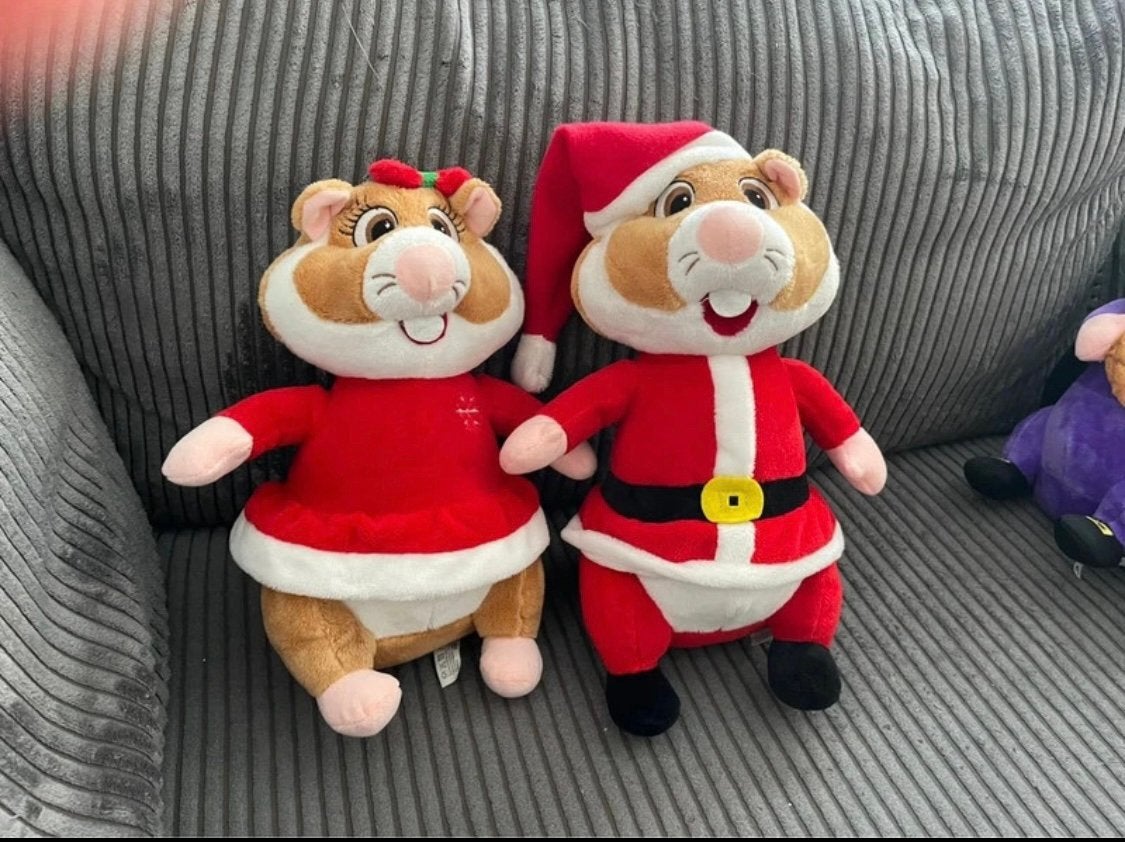 2 knuffel hamsters van AH Albert Heijn kerstman & kerstvrouw, Diversen, Ophalen of Verzenden, Zo goed als nieuw