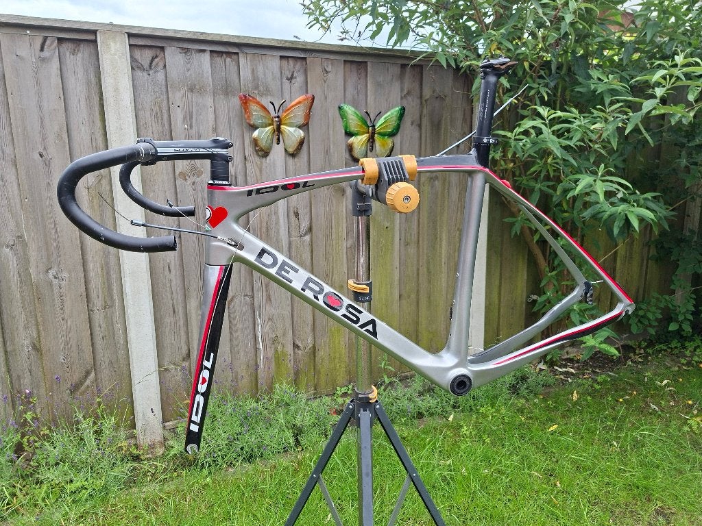 De Rosa Idol frame met stuur en zadelpen, Fietsen en Brommers, Fietsen | Racefietsen, 28 inch, Gebruikt, Carbon, Velgrem