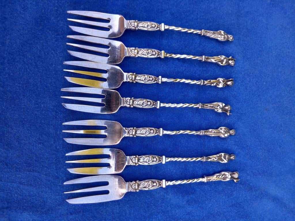7 apostel lepeltjes verzilverd 90, Antiek en Kunst, Ophalen of Verzenden