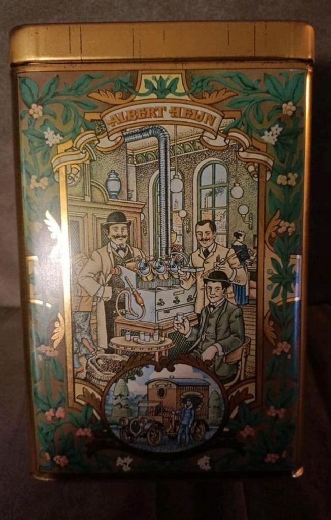 Vintage Albert Heijn koffieblik - Prachtig design, Verzamelen, Blikken, Ophalen of Verzenden, Gebruikt, Koffie, Overige merken