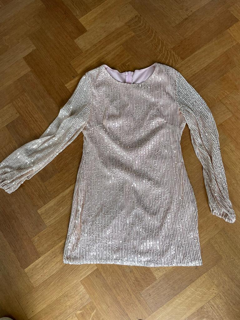 Glitter jurkje Oudroze met gouden glitters, maat S, Kleding | Dames, Jurken, Ophalen of Verzenden, Roze, Maat 36 (S), Gedragen