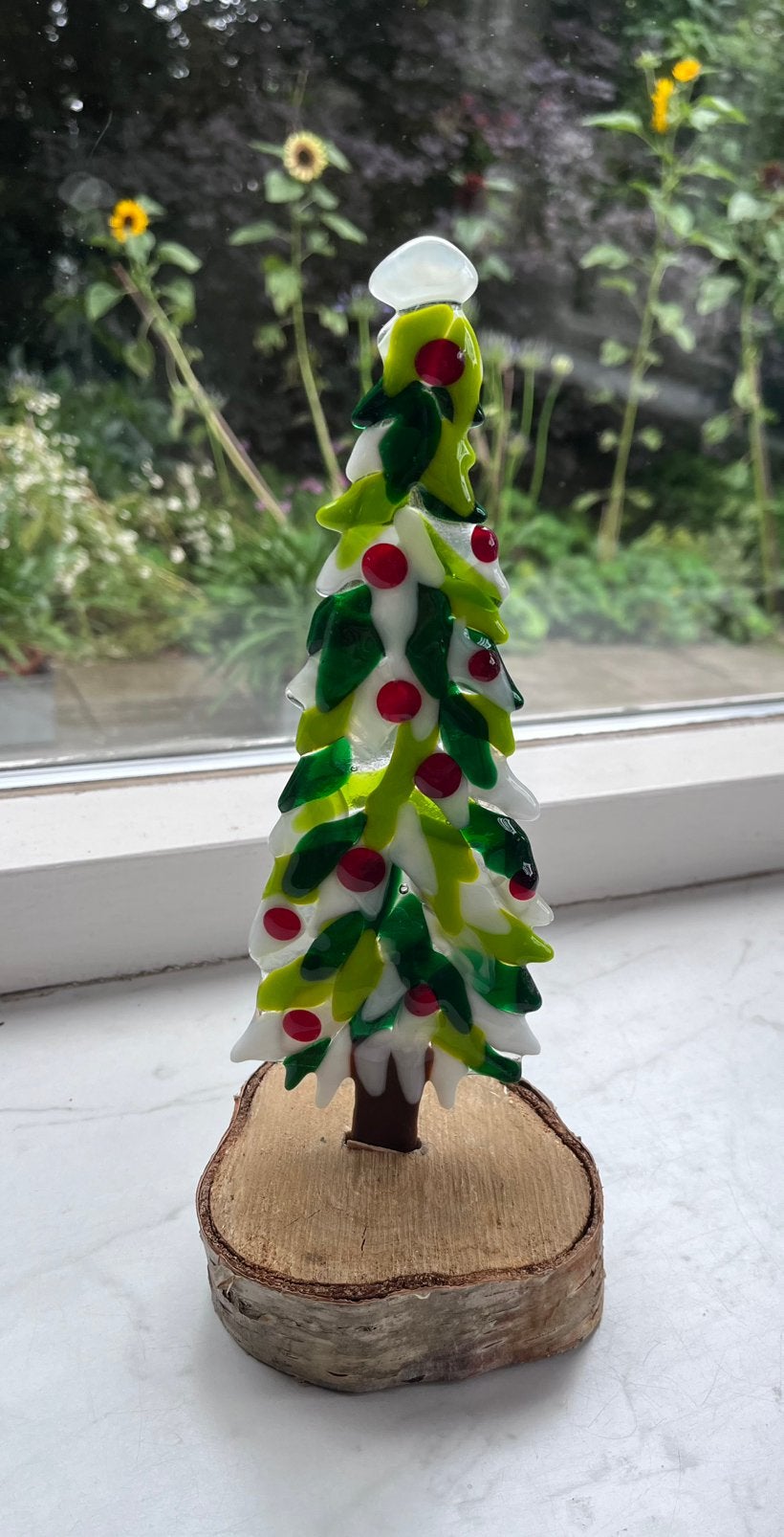 Boom kerstboom glas glasfusing hout, Binnen, Overige typen, Nieuw, Ophalen of Verzenden