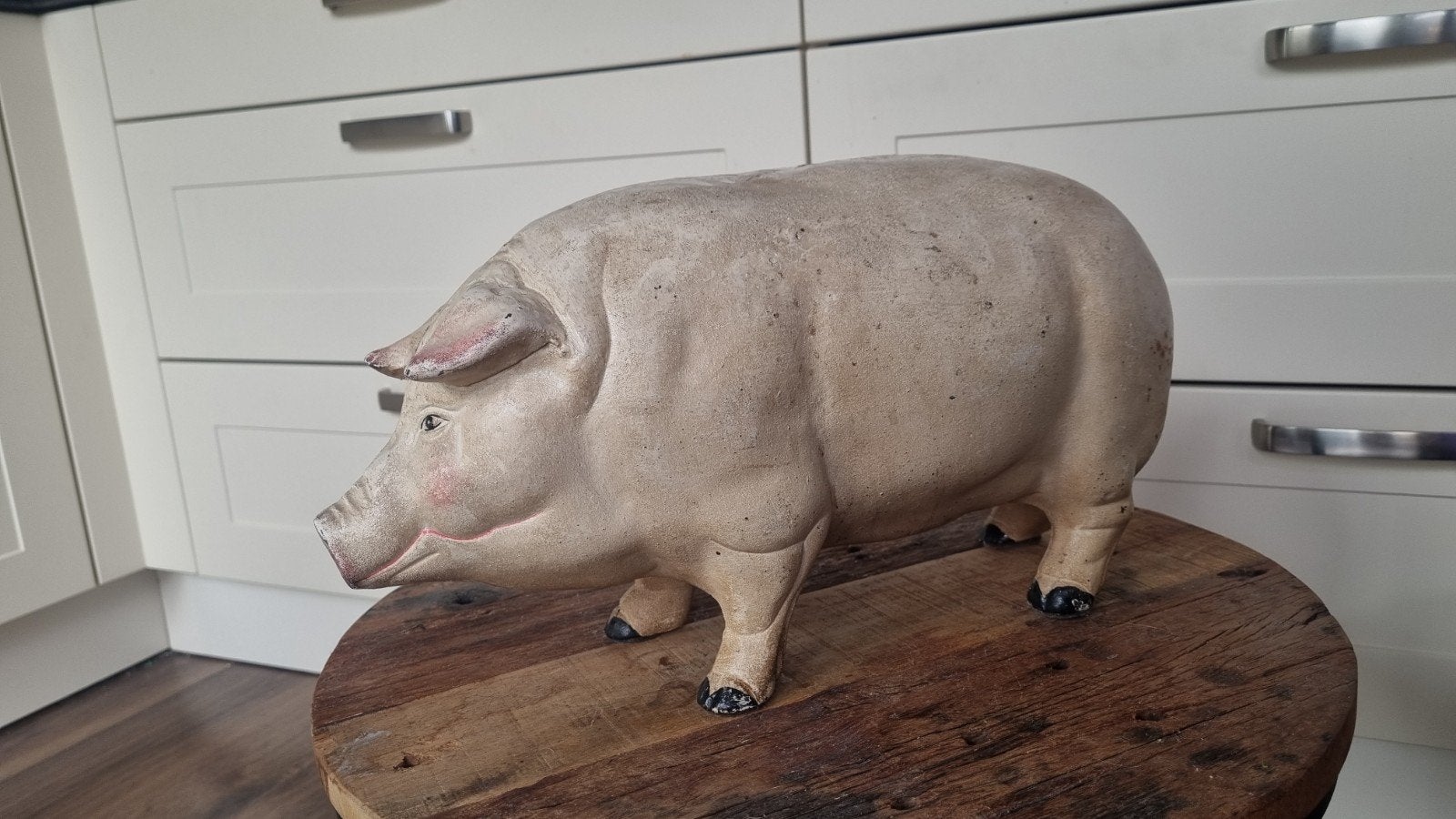 antiek gietijzer spaarvarken, Ophalen of Verzenden, Zo goed als nieuw, Metaal of Blik, Dier