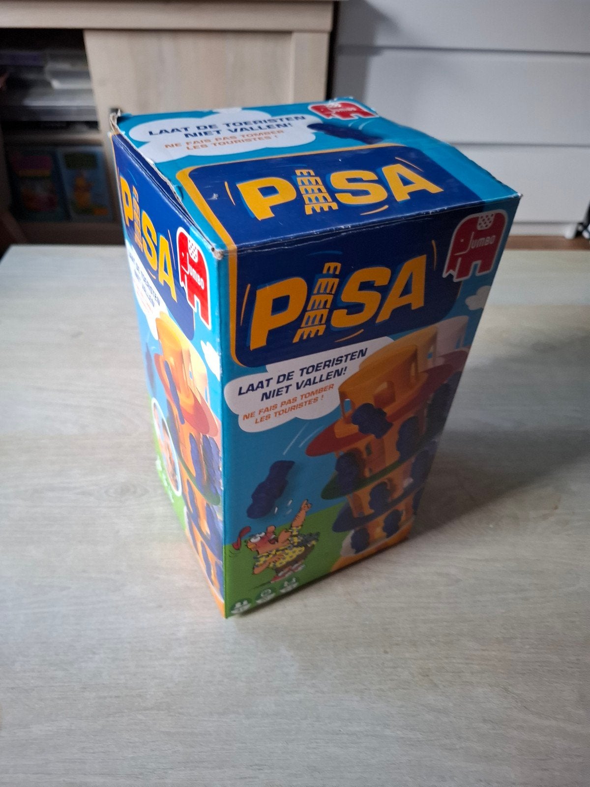 Pisa Jumbo Spel - Laat de Toeristen Niet Vallen!, Hobby en Vrije tijd, Gezelschapsspellen | Bordspellen, Gebruikt, Westelijke Havendijk 15, 4703 RA Roosendaal, Nederland