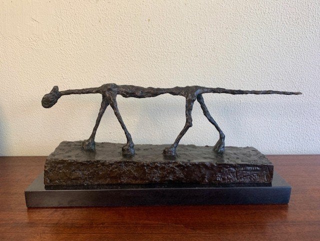Bronzen Beeld Kat Le Chat Giacometti Gesigneerd Nummer, Ophalen of Verzenden, 20 - 50 cm, Beeld, Handgemaakt