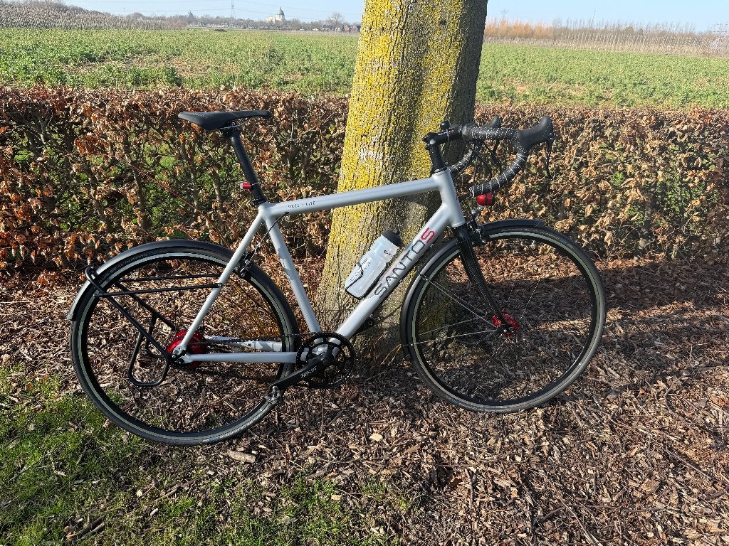 Santos Race Lite L met Rohloff, riem verlichting Racefiets, 28 inch, 10 tot 15 versnellingen, Velgrem, 53 tot 57 cm