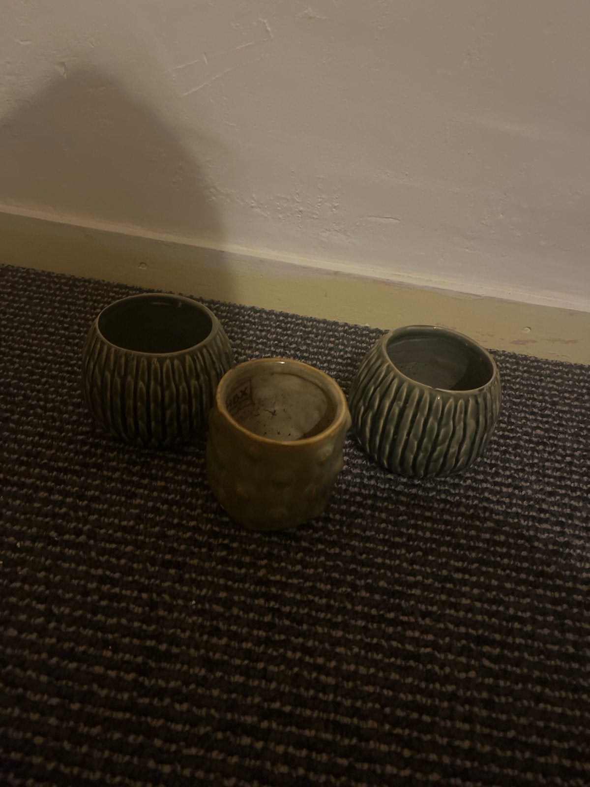 Set van 3 gebruikte bloempotten van aardewerk, Ophalen, Gebruikt, Rond, Binnen