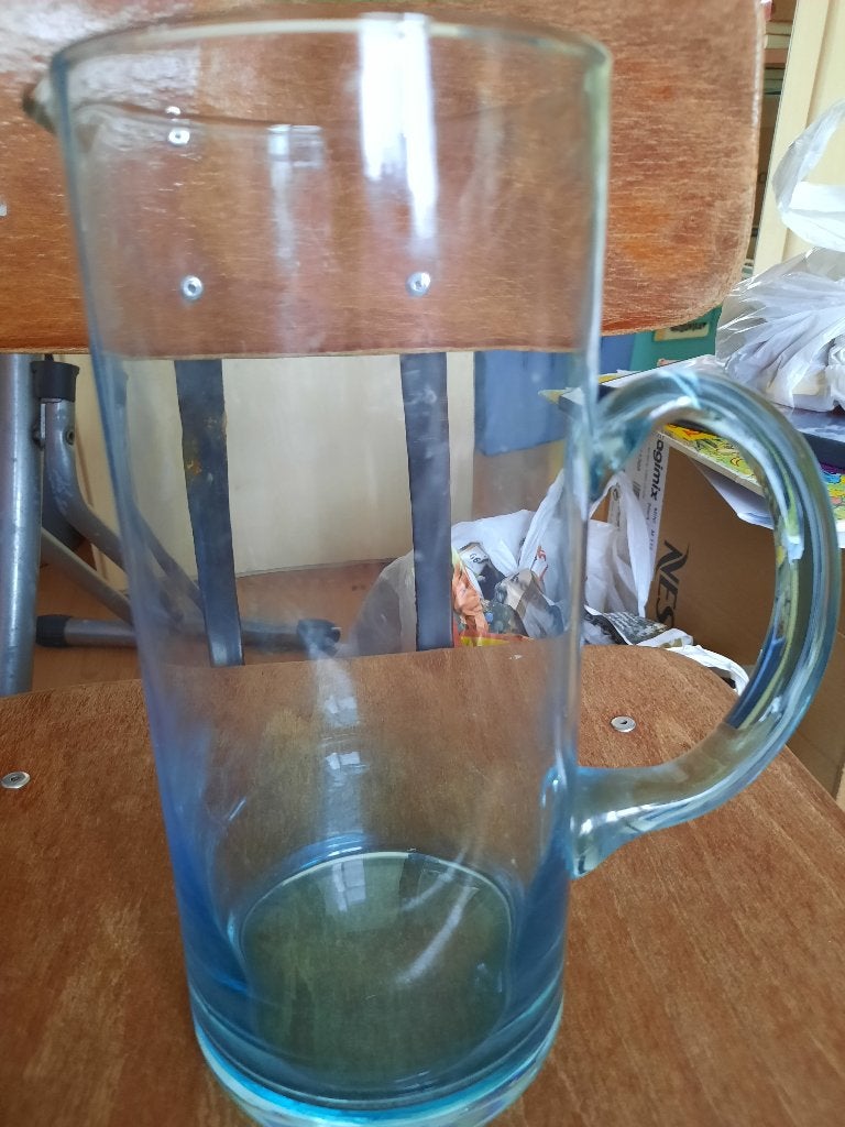 glazen kan, 22 cm. hoog, Huis en Inrichting, Ophalen of Verzenden, Glas, Overige stijlen, Overige typen