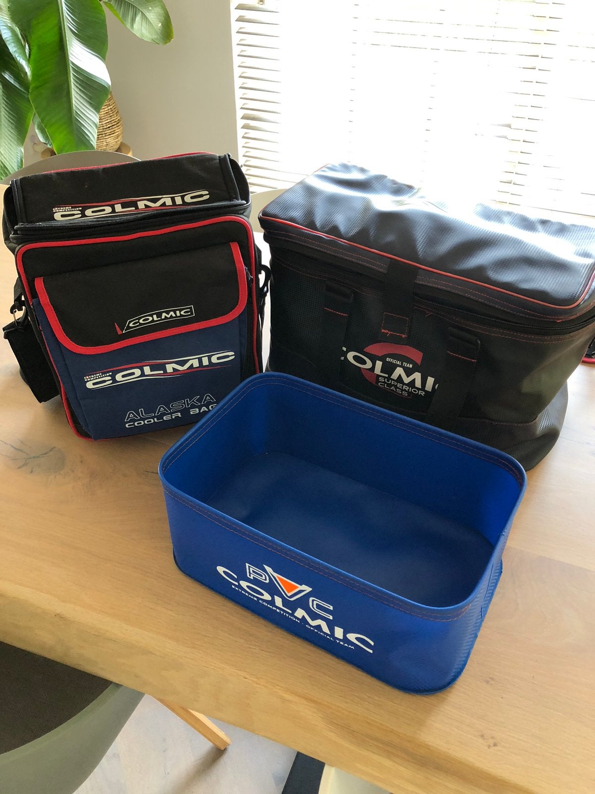 mooie set Colmic zgan 2 x tas 1 x PVC bak, Ophalen of Verzenden, Zo goed als nieuw, Complete set