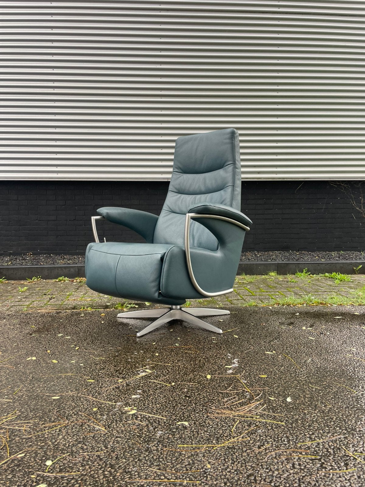 Mooie petrol kleurige relax fauteuil / relax stoel draaibaar, Huis en Inrichting, Ophalen, Minder dan 75 cm, 50 tot 75 cm, A