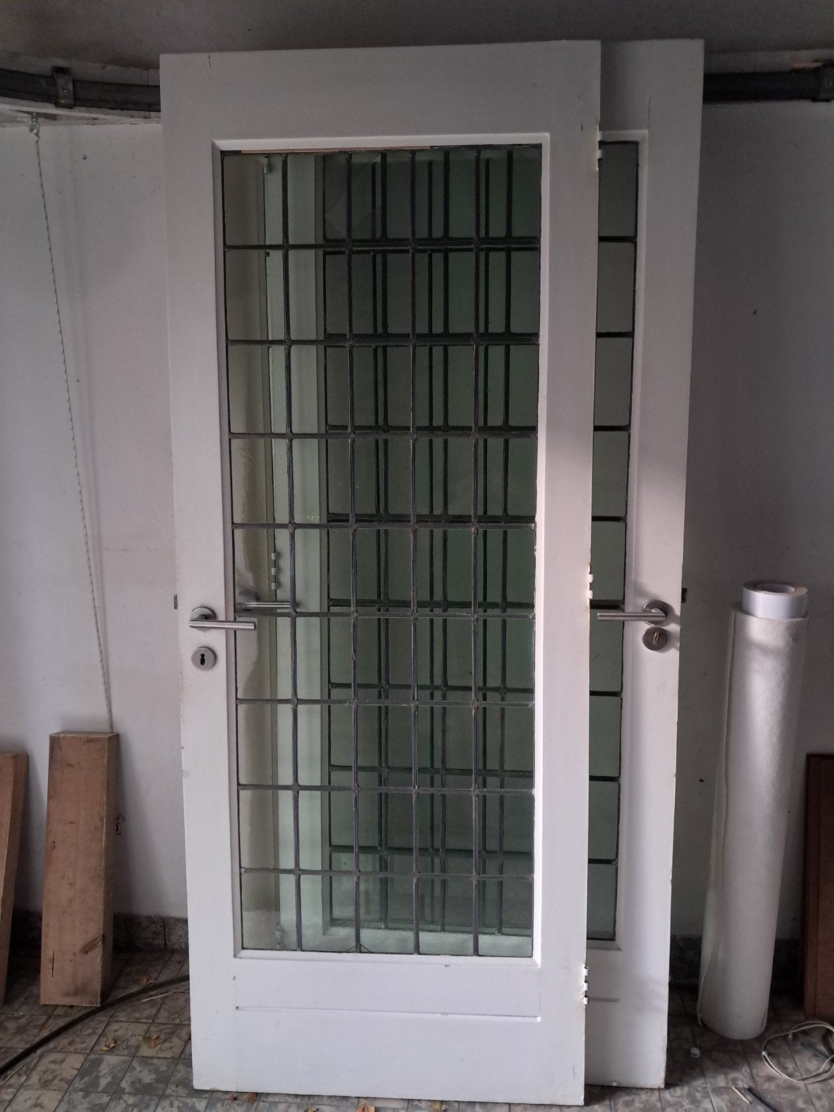 Set van 3 binnendeuren met glas en roedeverdeling, Gebruikt, 80 tot 100 cm, Binnendeur, Ophalen of Verzenden