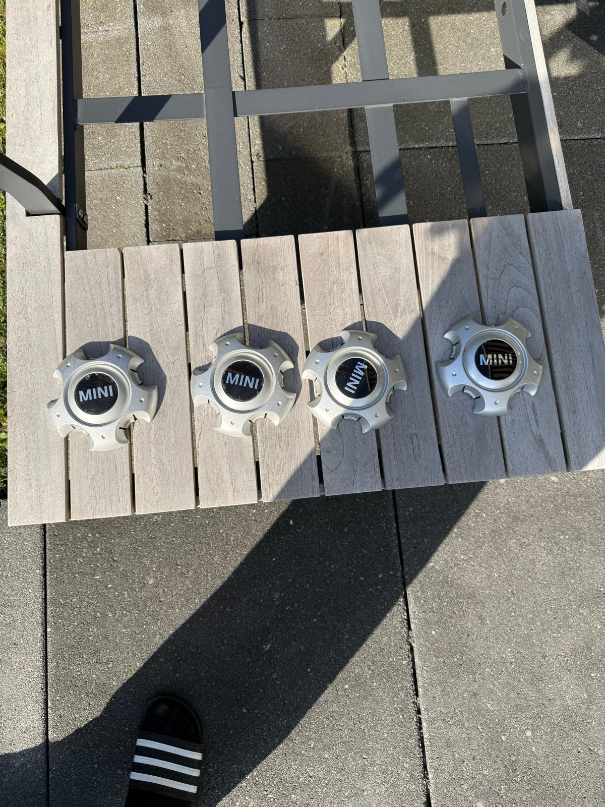 Set van 4 originele MINI naafdoppen, Auto diversen, Ophalen of Verzenden, Gebruikt