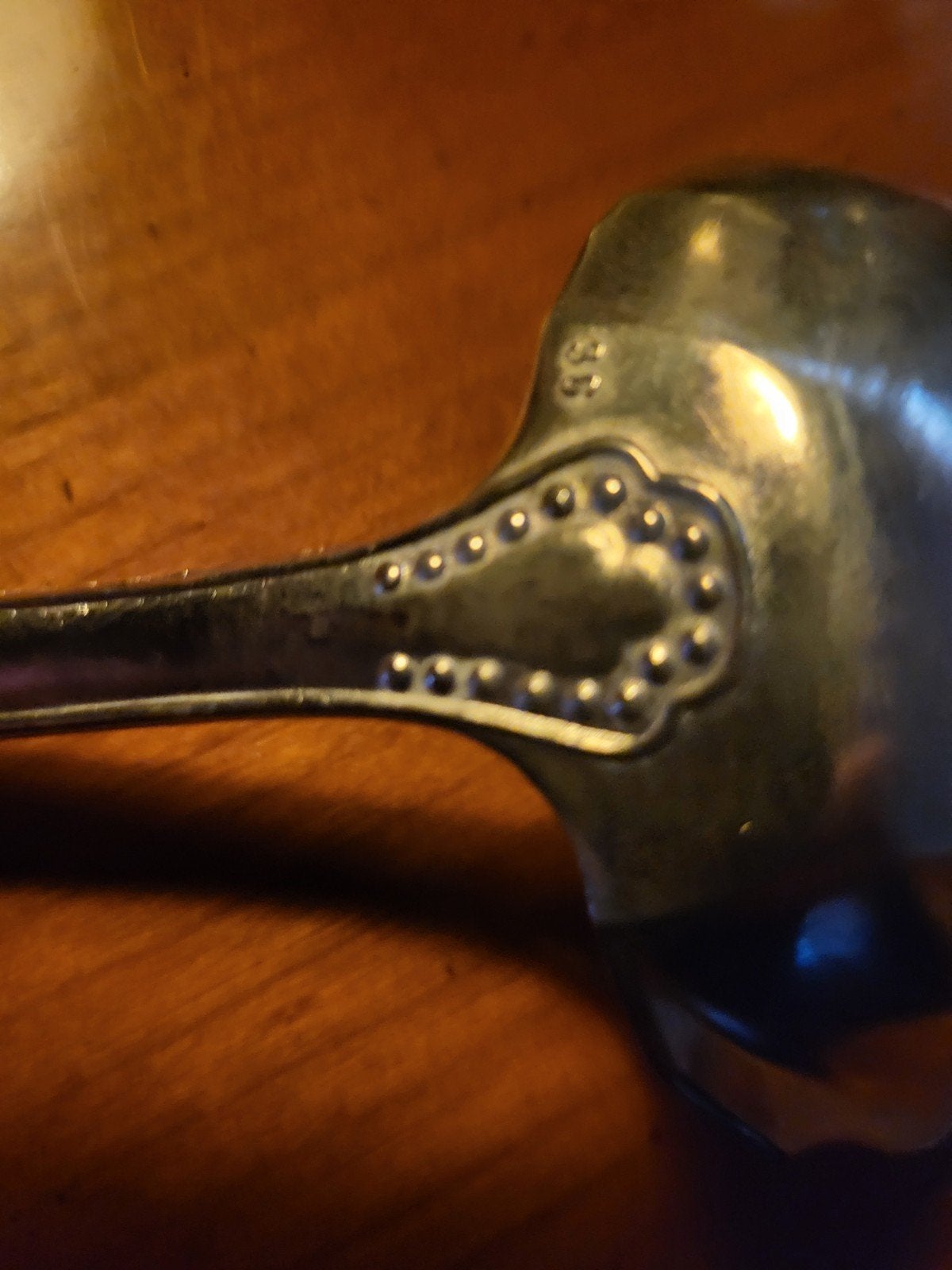 Prachtige verzilverde opscheplepel - 36 cm, Ophalen of Verzenden