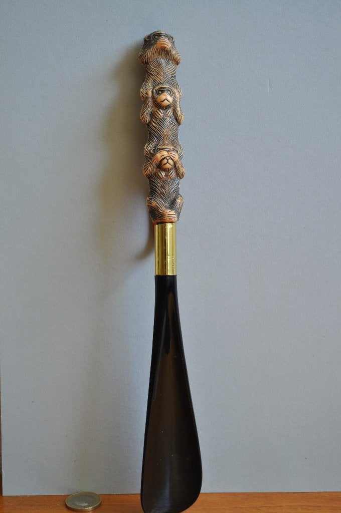 Vintage Schoenlepel Horen Zien Zwijgen Aap 30 cm, Verzamelen, Ophalen of Verzenden, Overige typen