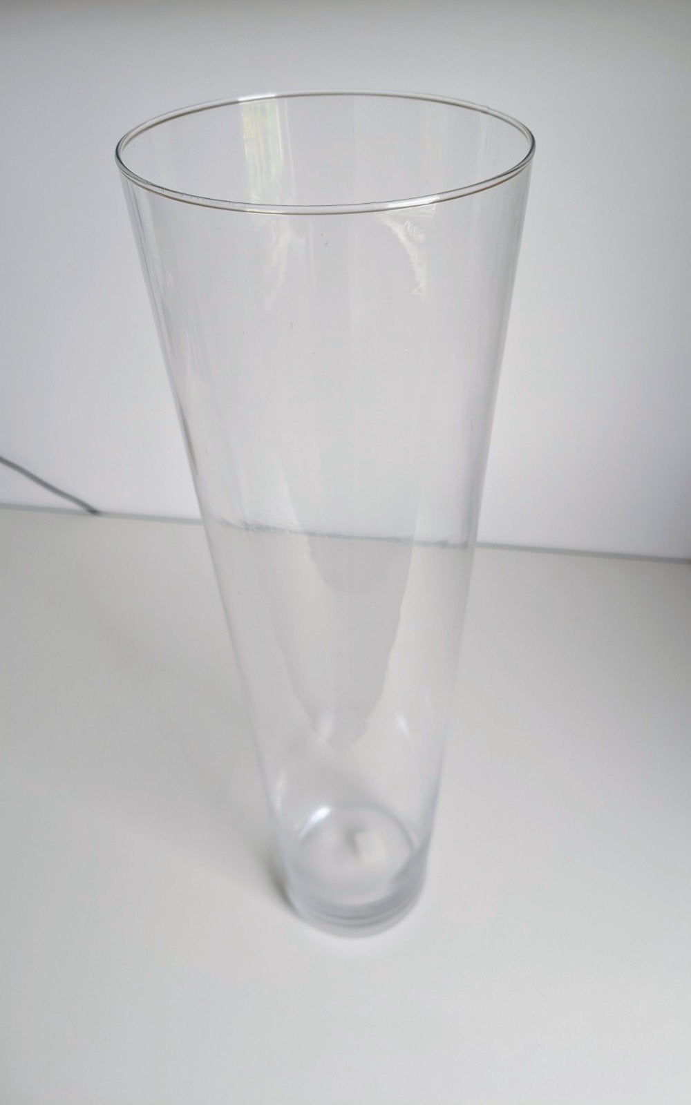 Grote glazen vaas - 70cm hoog, 19cm diameter, Ophalen, Gebruikt, Transparant, Glas