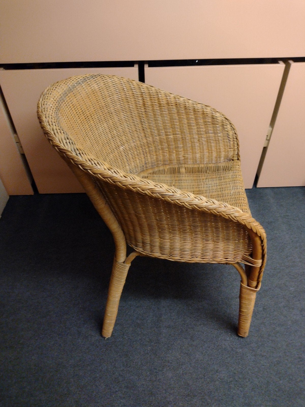 rieten fauteuil, Huis en Inrichting, Fauteuils, Ophalen of Verzenden, Zo goed als nieuw, 75 tot 100 cm, 50 tot 75 cm