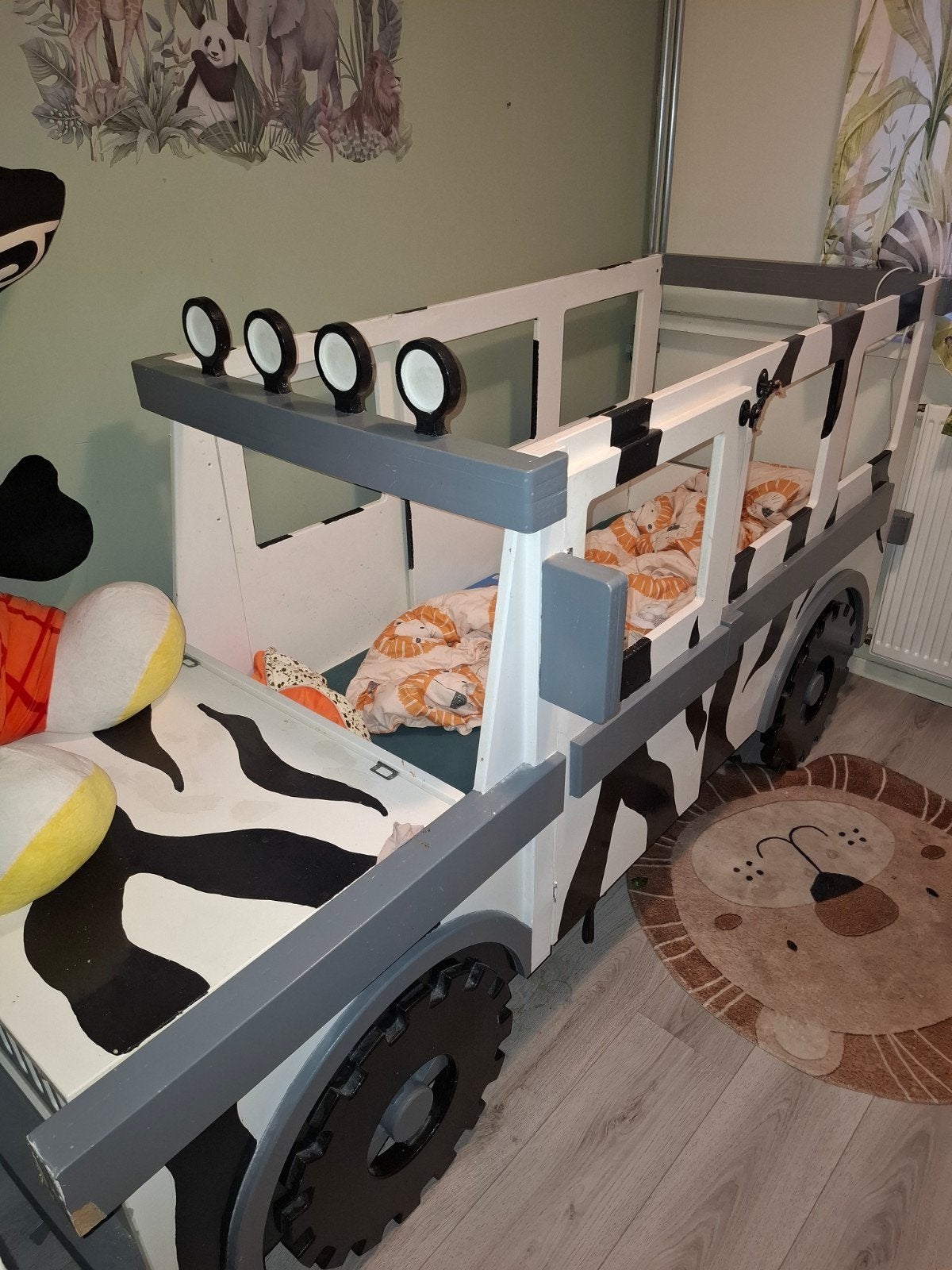 Uniek kinderbed in safari jeep stijl - Gebruikt, Ophalen, Gebruikt, 90 cm, Eenpersoons