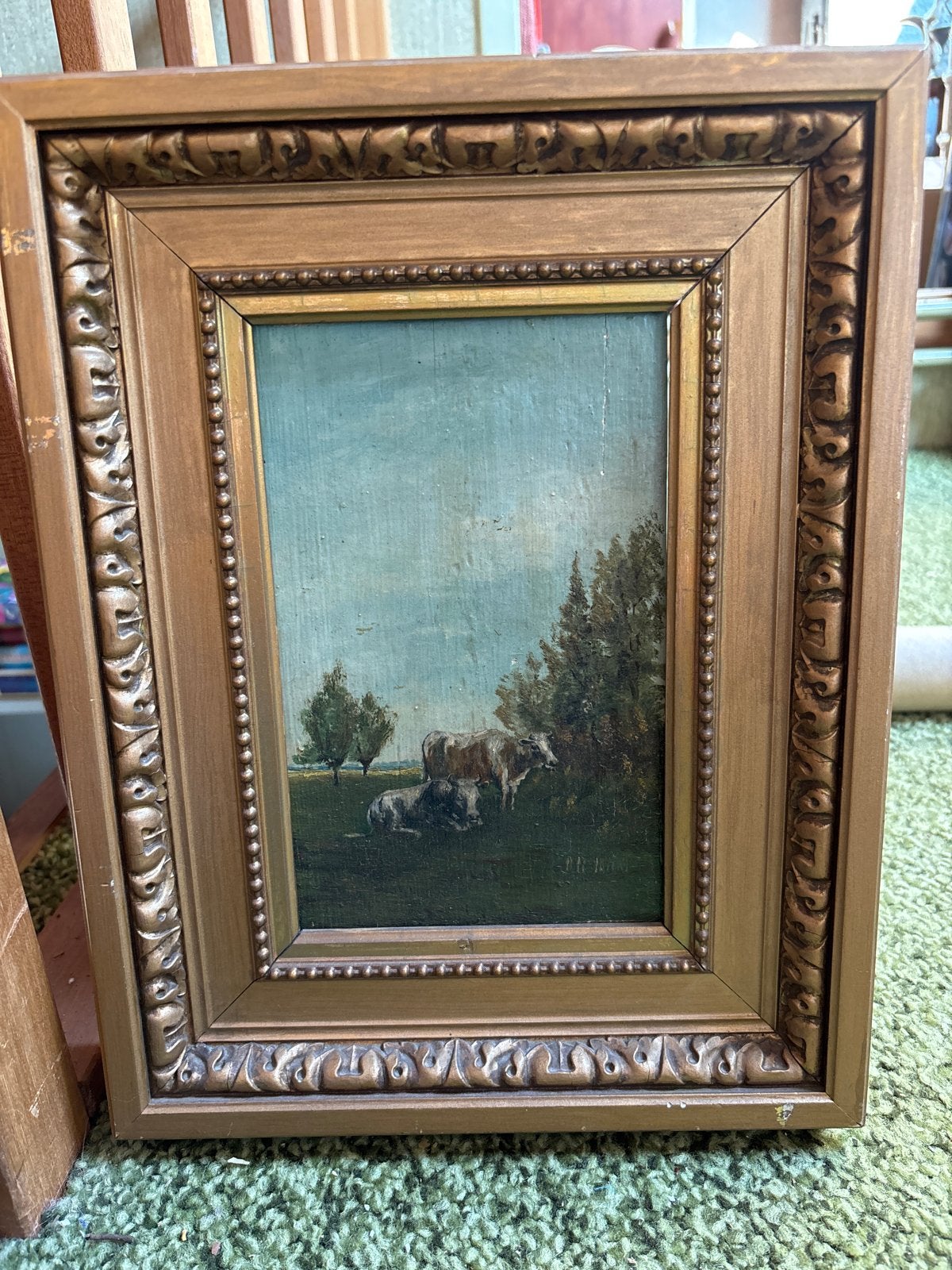 Landschap met koeien - O. Reinicke (ca. 1915), Antiek en Kunst, Ophalen of Verzenden