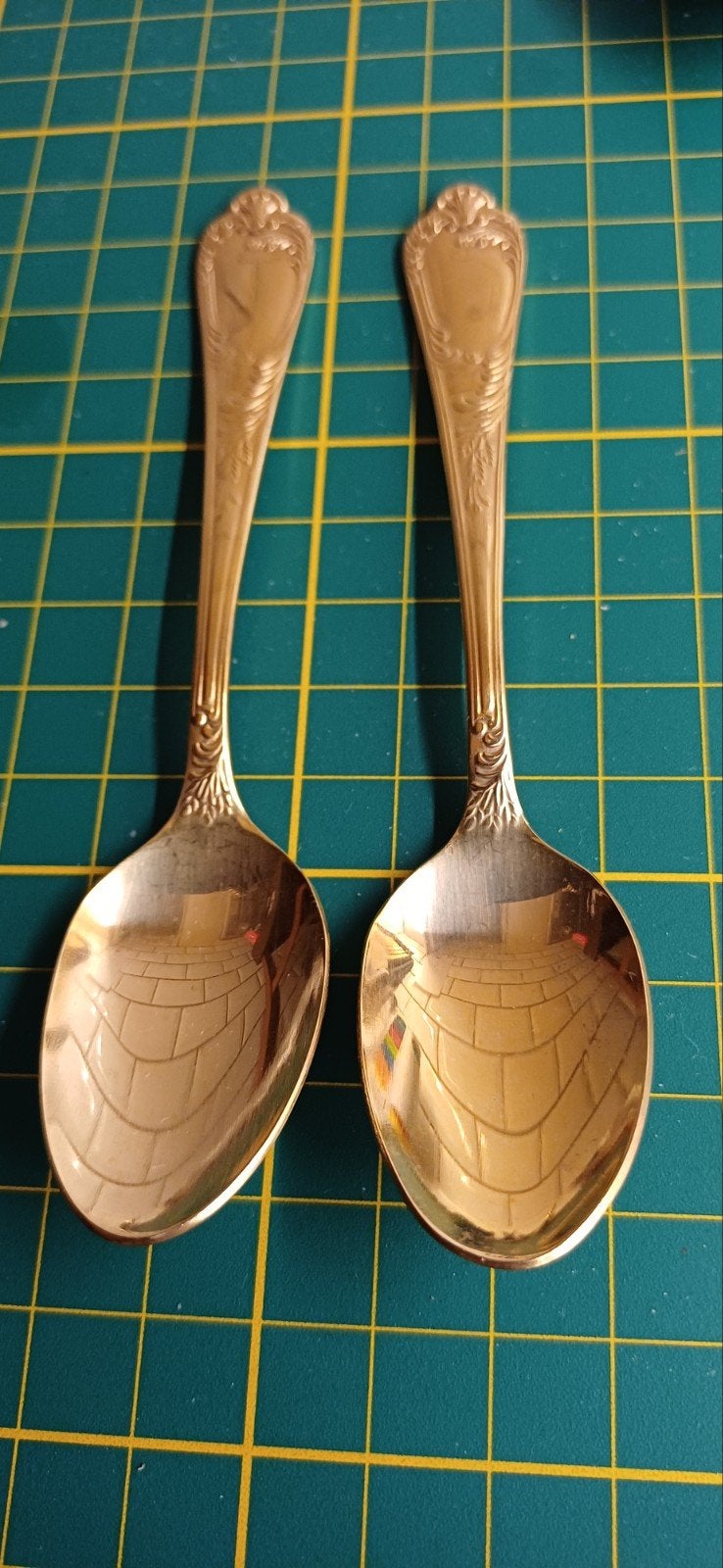 2x Luxe Theelepels Solingen "Antoinette" – 23/24k Verguld, Antiek en Kunst, Ophalen of Verzenden