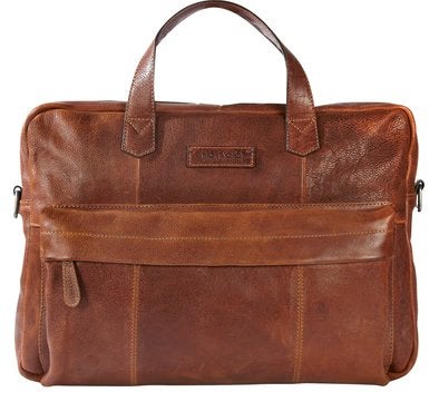 Castelijn & Beerens Renee Laptoptas  Leer Bruin € 85,00, Computers en Software, Laptoptassen, 15 inch, Ophalen of Verzenden, Zo goed als nieuw