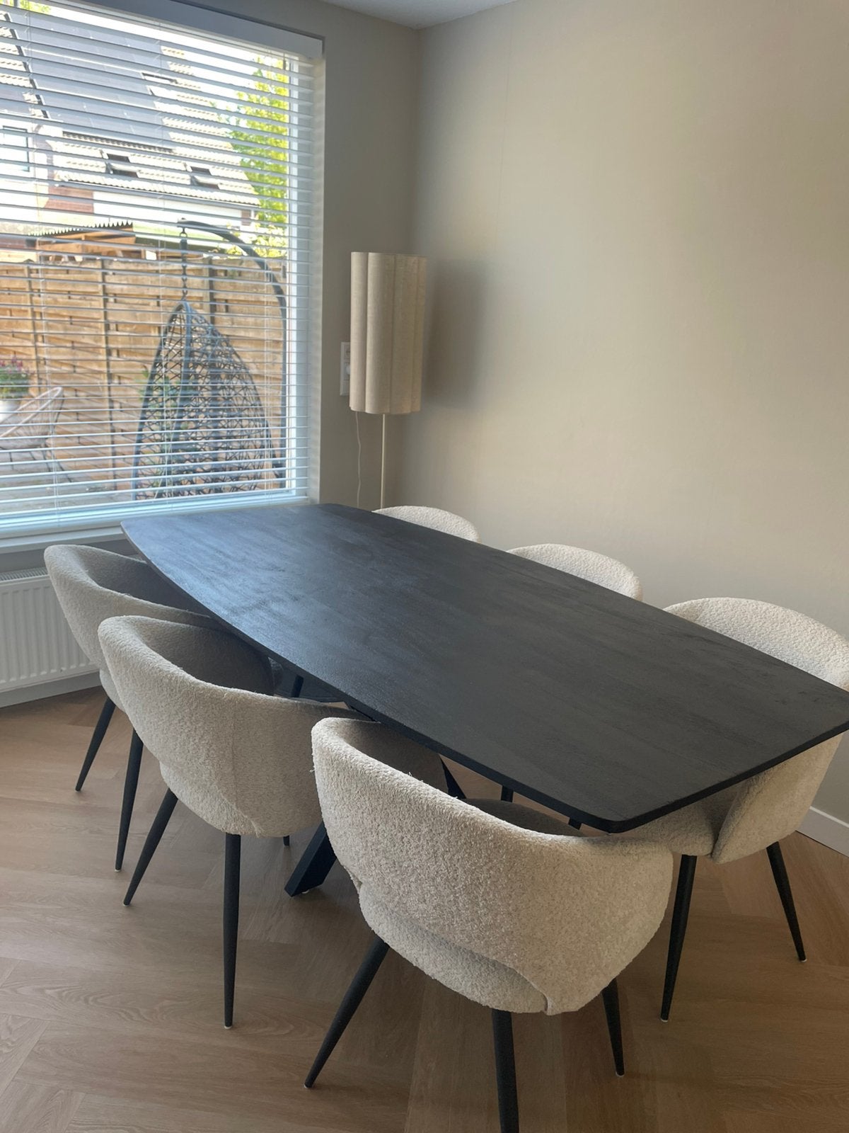 Deens Ovaal | Tafel | Zwart | 200cm, Ophalen, Gebruikt, 100 tot 150 cm, 200 cm of meer