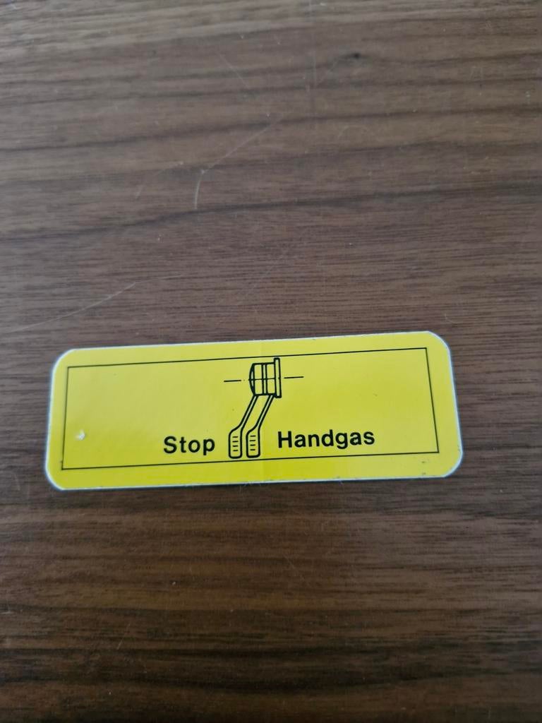 7175 Stop Handgas Sticker - Geel, Ophalen of Verzenden, Gebruikt