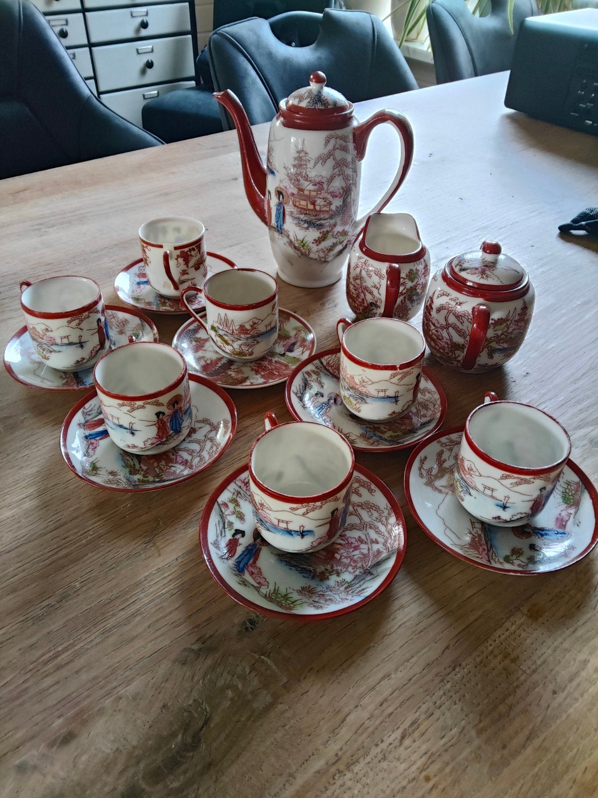 Vintage Japans theeservies, Huis en Inrichting, Ophalen, Aziatisch, Gebruikt, Overige merken