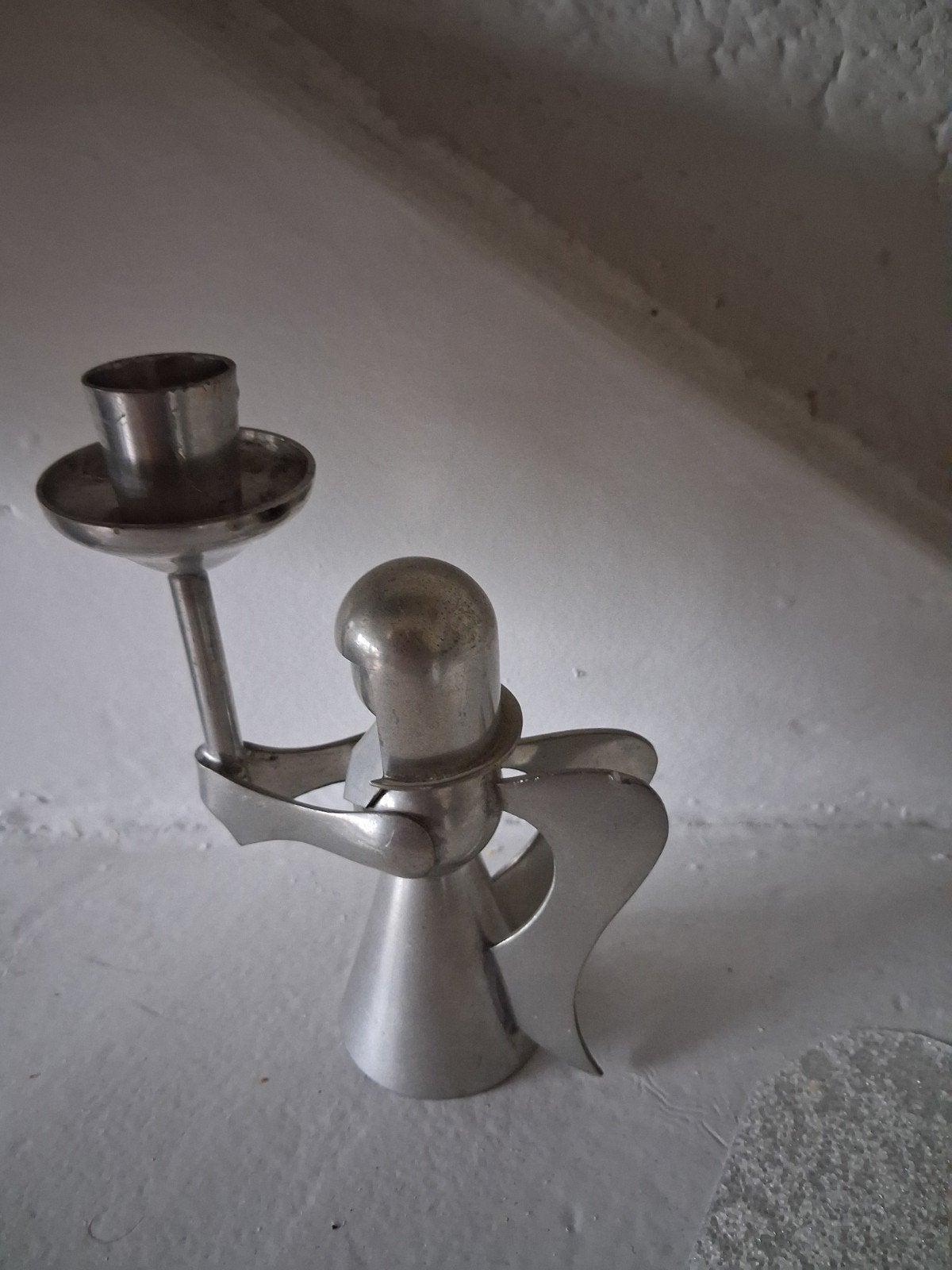 Vintage pura banka wisna tinnen engel kandelaar - Handgemaak, Ophalen of Verzenden, Overige materialen