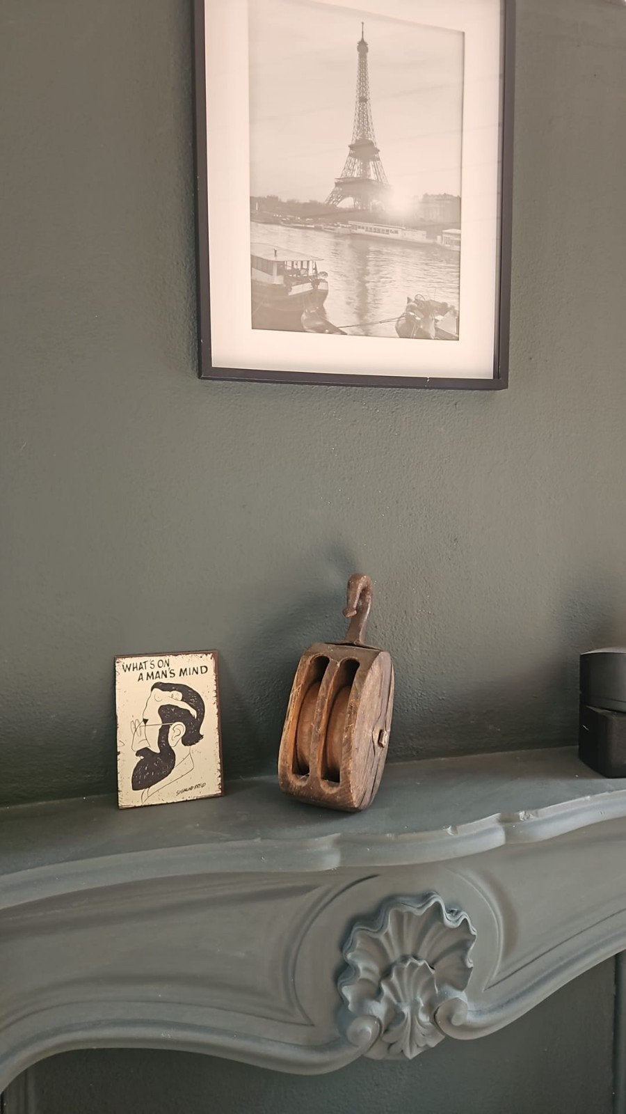 Antieke houten katrol met ijzeren haak, Ophalen of Verzenden