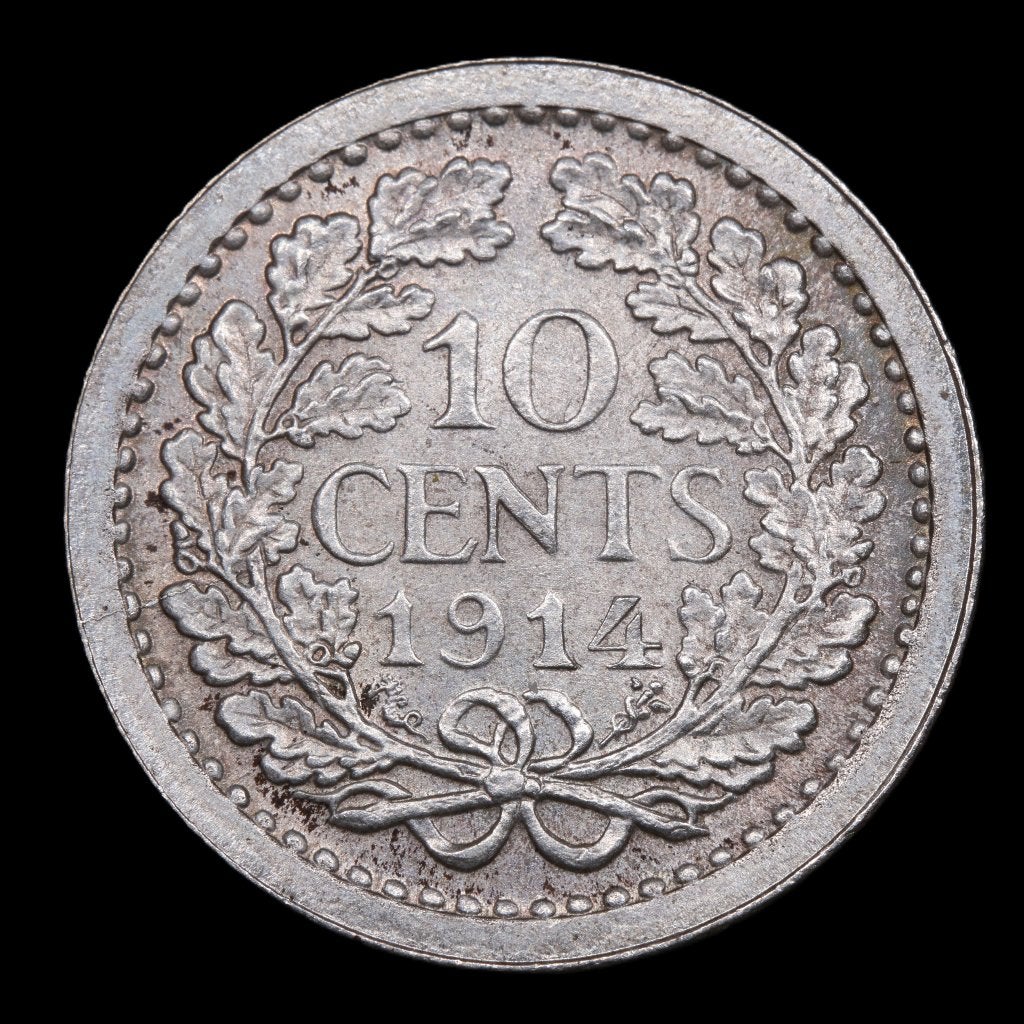 10 cent 1914. Unc., Zilver, Ophalen of Verzenden, 10 cent, Koningin Wilhelmina