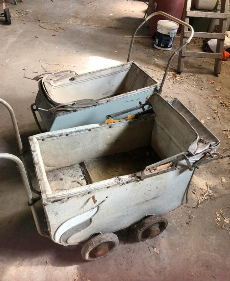2 x Antieke kinderwagens, Ophalen, Gebruikt