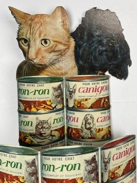 reklame display voor honden en kattenvoer jaren 1960, Ophalen of Verzenden, Gebruikt, Reclamebord